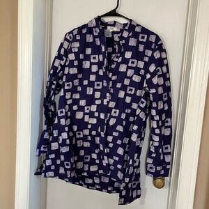 Zuri Purple and White Patterned Blouse